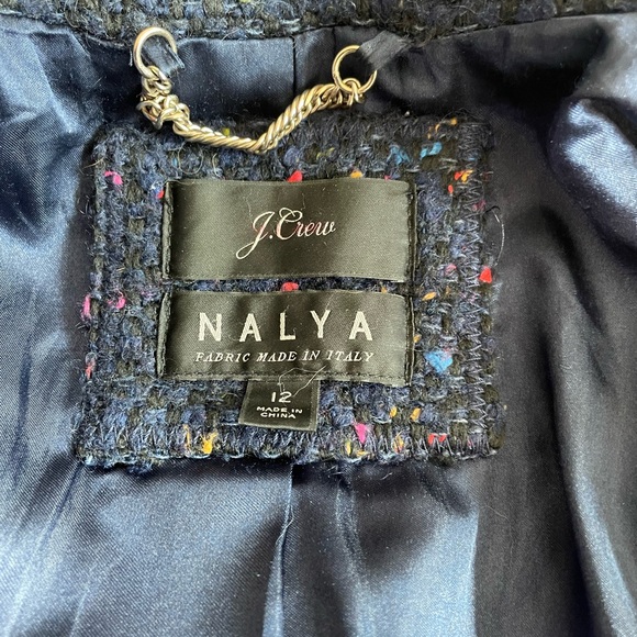 J. Crew Daphne Topcoat Nayla Navy Speckle sz 12 Nalya - Picture 6 of 8